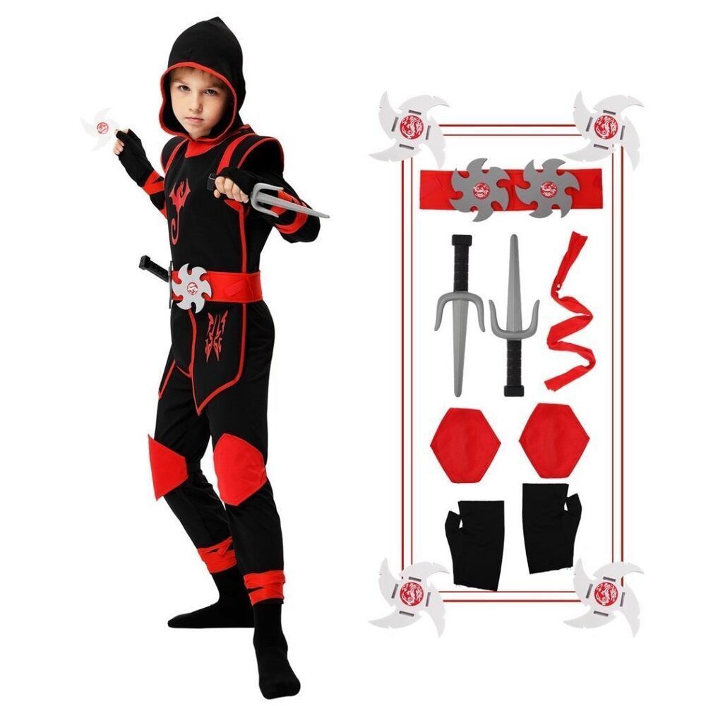 NEW Ninja Halloween Costume Kids Dress Up Accessories S 5-7yrs